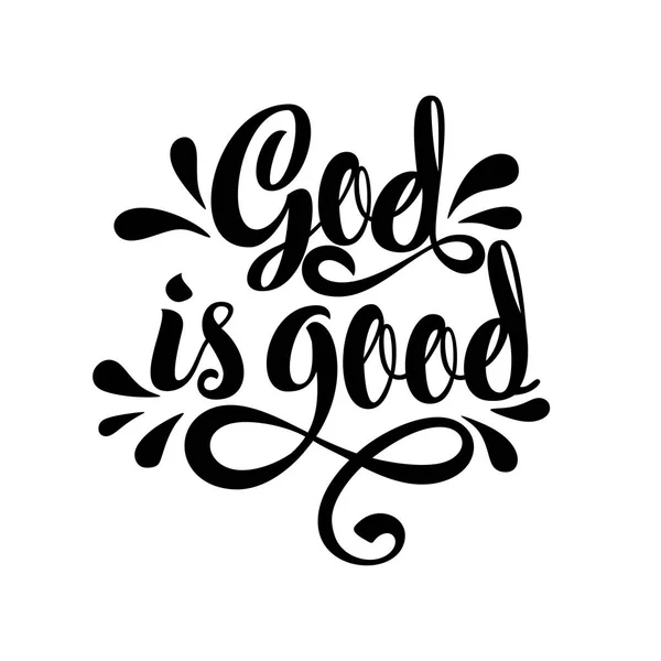Bible Lettering Christian Illustration God Good — Stock Vector