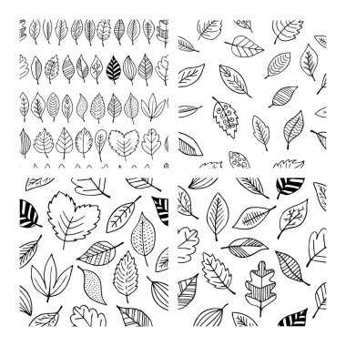 Sonbahar yaprakları Dikişsiz desen. Zarif ve güzel Beyannameler ve bitki elemanları.