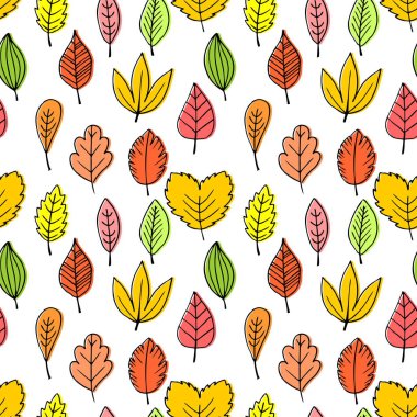 Sonbahar yaprakları Dikişsiz desen. Zarif ve güzel Beyannameler ve bitki elemanları.