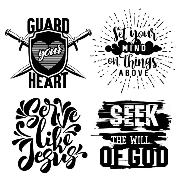 Tipografia Cristiana Lettering Illustrazione Delle Frasi Motivazione Biblica — Vettoriale Stock