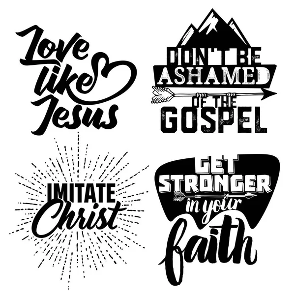 Tipografia Cristã Letras Ilustração Das Frases Motivação Bíblica —  Vetores de Stock