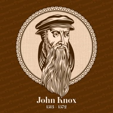John Knox (1513 - 1572) was a Scottish minister, theologian, and writer who was a leader of the country's Reformation. He is the founder of the Presbyterian Church of Scotland. Christian figure. clipart