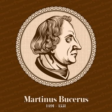Martin Bucer (1491 - 1551) was a German Protestant reformer in the Reformed tradition based in Strasbourg who influenced Lutheran, Calvinist, and Anglican doctrines and practices. Christian figure. clipart