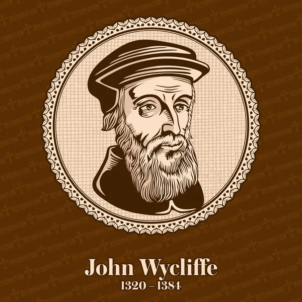 John Wycliffe 1320 1384 Stato Filosofo Teologo Traduttore Biblico Riformatore — Vettoriale Stock