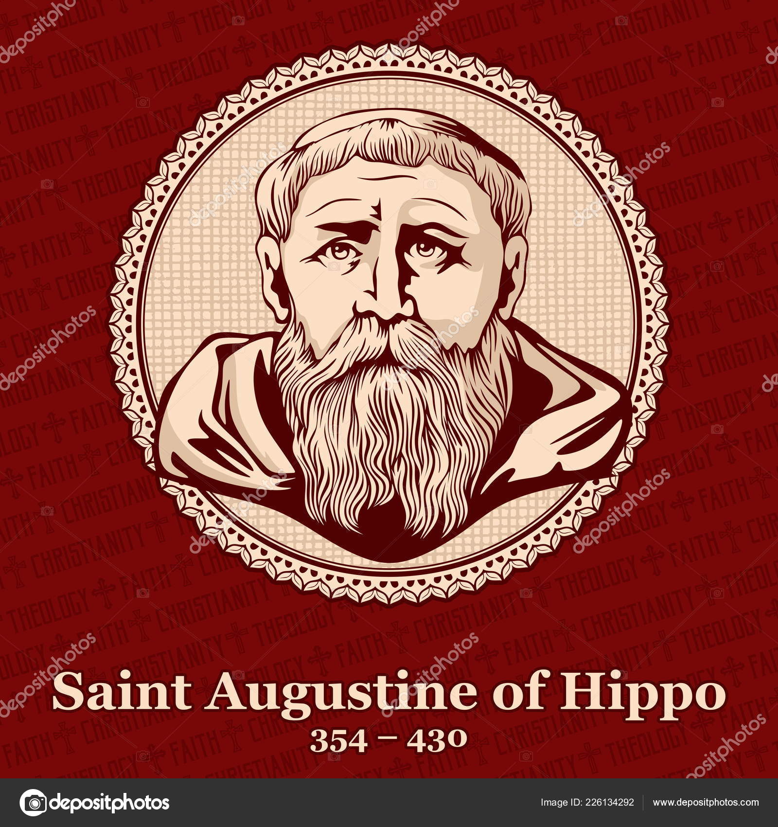 Saint Augustine Hippo 354 430 Roman African Early Christian Theologian Stock Vector Image By C Biblebox Saint Augustine Hippo 354 430 Roman African Early Christian Theologian Stock Vector Image By C Biblebox