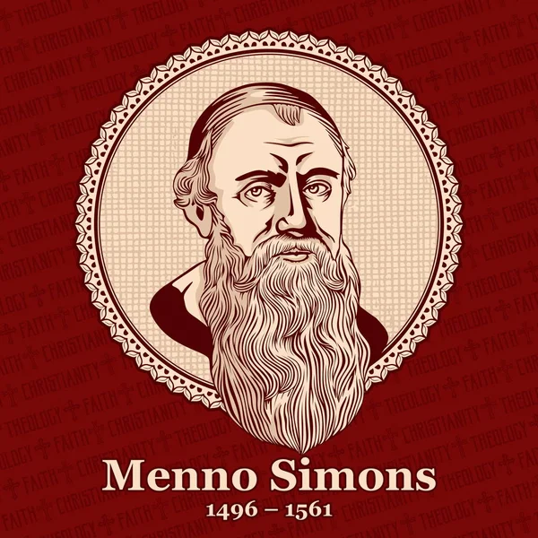 Menno Simons 1496 1561 Fue Destacado Líder Del Movimiento Anabaptista — Vector de stock