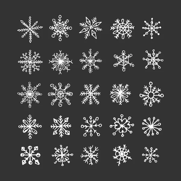 Ручные Снежинки Снег Зимние Иллюстрации — стоковый вектор