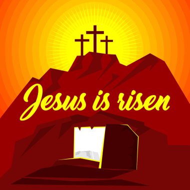 Easter illüstrasyon. İsa Mesih risen.