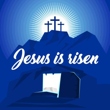 Easter illüstrasyon. İsa Mesih risen.