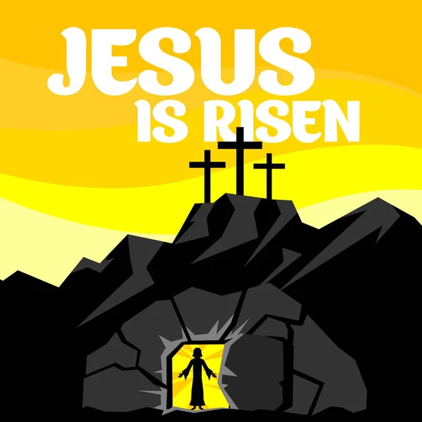 Easter Illüstrasyon Mesih Risen — Stok Vektör