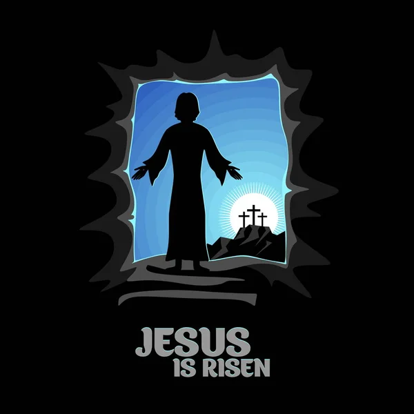 Ilustracja Wielkanocna Jezus Chrystus Zmartwychwstał — Wektor stockowy