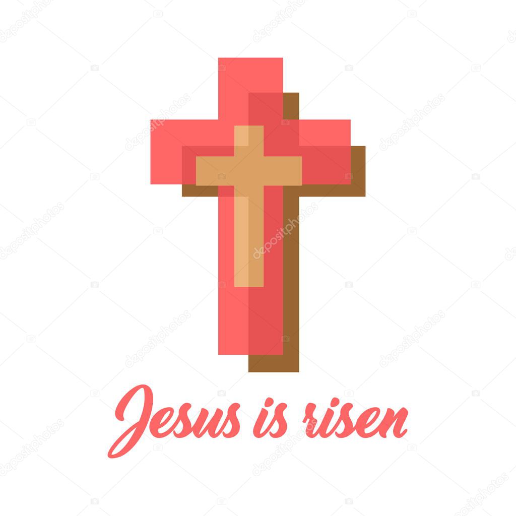 Cross of Jesus Christ. Easter illustration.