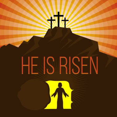 Easter illüstrasyon. İsa Mesih risen.