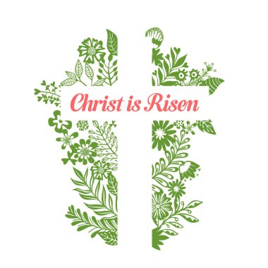 İsa'nın haç. Mesih risen olduğunu. Easter illüstrasyon.