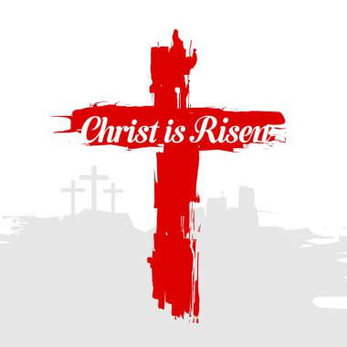 İsa'nın haç. Mesih risen olduğunu. Easter illüstrasyon.