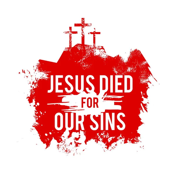 Feliz Ilustración Pascua Jesús Murió Por Nuestros Pecados —  Fotos de Stock
