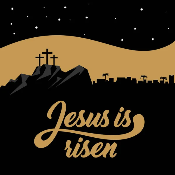 Velikonoční Obrázek Ježíš Kristus Vstal Mrtvých — Stockový vektor