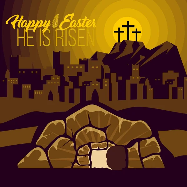Velikonoční Obrázek Ježíš Kristus Vstal Mrtvých — Stockový vektor