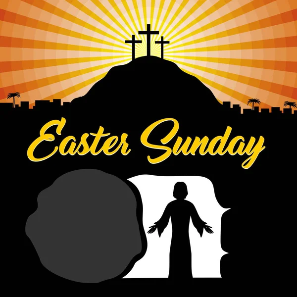 Velikonoční Neděle Ježíš Kristus Vstal Mrtvých — Stockový vektor