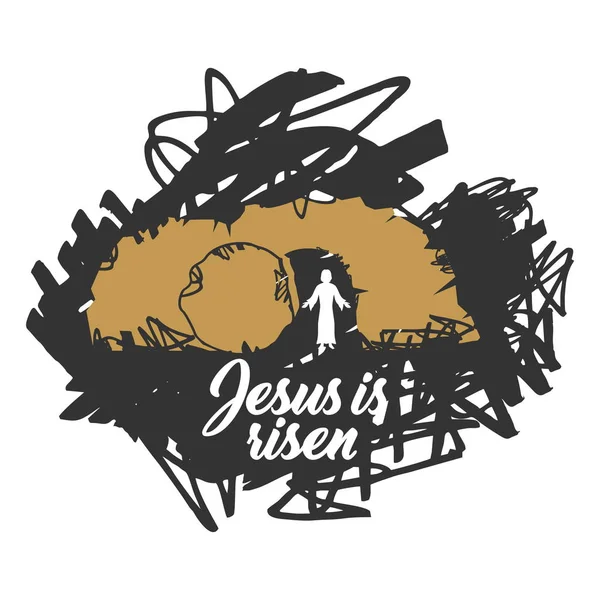 Påsk Illustration Jesus Kristus Uppstånden — Stock vektor