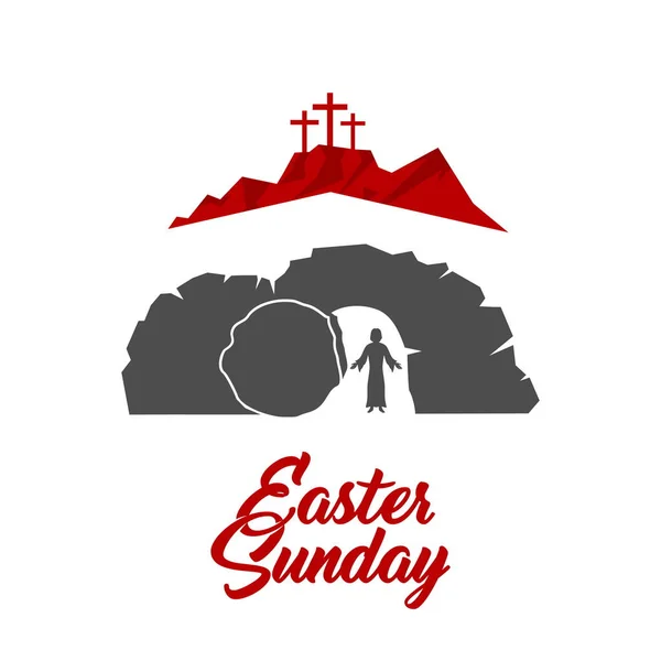 Illustration Pâques Jésus Christ Est Ressuscité — Image vectorielle
