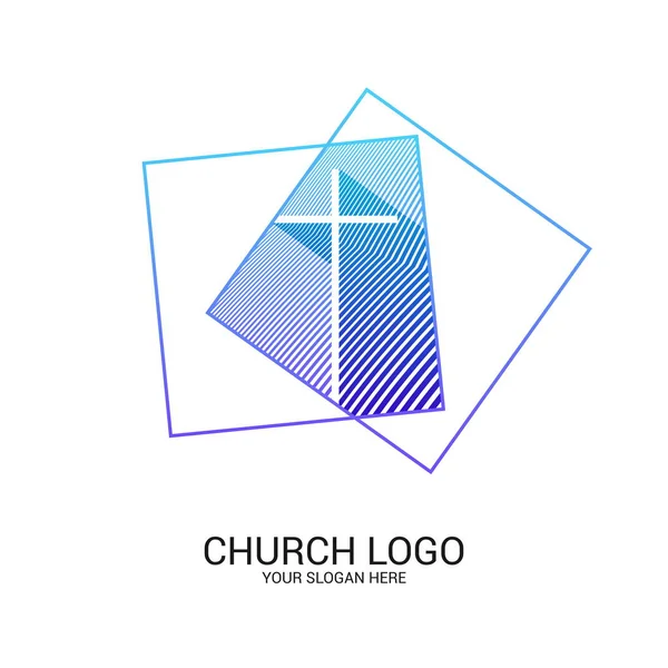 Logo Iglesia Símbolos Cristianos Cruz Del Salvador Jesucristo Símbolos Abstractos — Archivo Imágenes Vectoriales