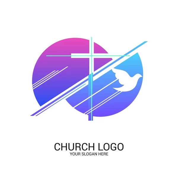 Logotipo Igreja Símbolos Cristãos Cruz Salvador Jesus Cristo Símbolos Abstratos —  Vetores de Stock