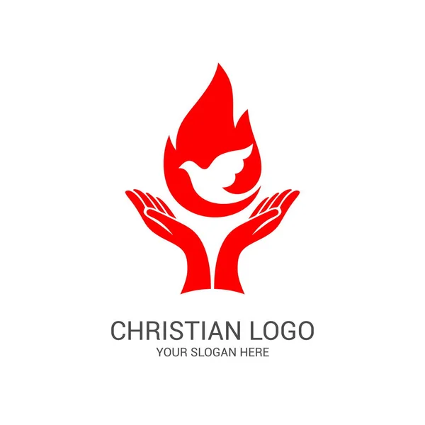 Logo Kościoła Symbole Biblijne Jedność Wiernych Jezusie Chrystusie Kult Boży — Wektor stockowy