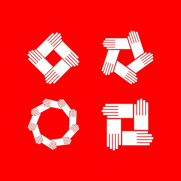 Set Dari Logo Yang Menggambarkan Persatuan Komunitas Bantuan Dan Dukungan - Stok Vektor