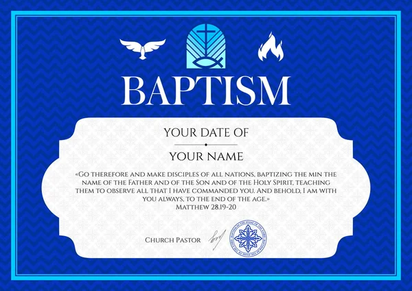 Postcard Christian baptism. Invitation, congratulation, certificate.