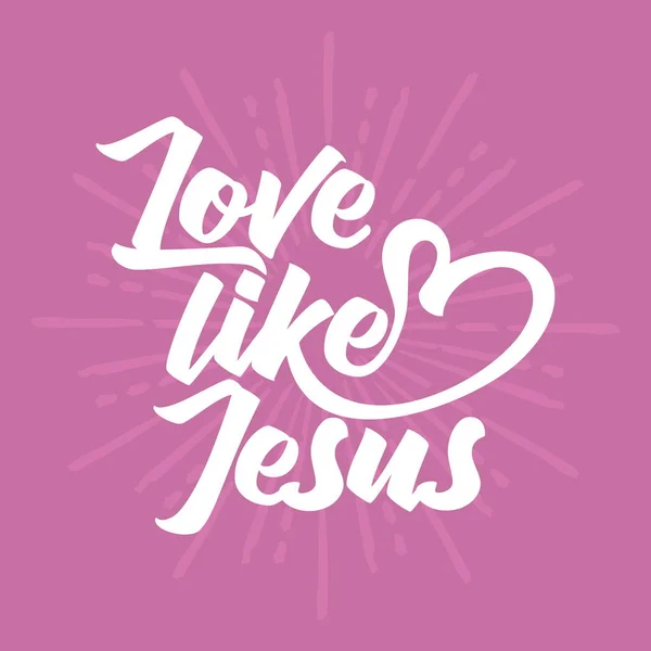 Christian Typography Lettering Illustration Love Jesus — Stock Vector