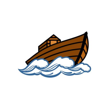 Nuh'un Gemisi'nin logosu. İncil illüstrasyon.
