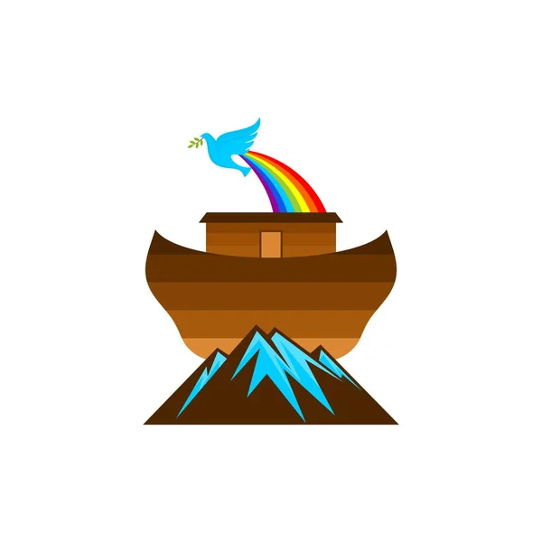 Logo Van Noah Ark Rainbow Een Symbool Van Het Verbond — Stockvector