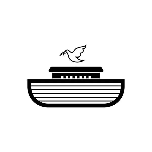 Logo Noemovy Archy Holubice Olivovou Větví Loď Záchranu Zvířat Lidí — Stockový vektor