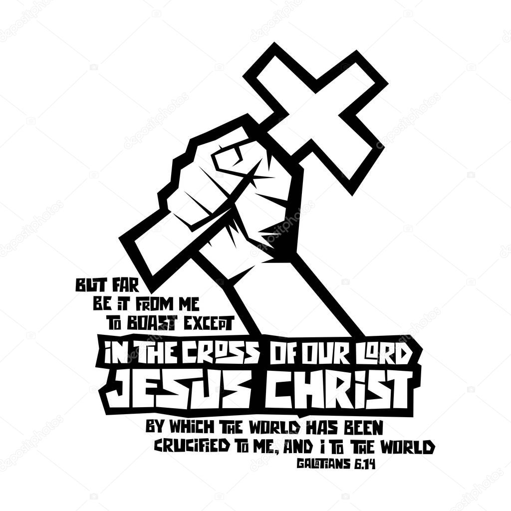 Christian typography, lettering and illustration. The cross of our Lord Jesus Christ.