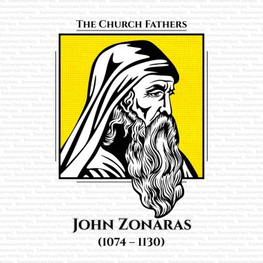 The church fathers. Joannes or John Zonaras (1074 - 1130) was a Byzantine chronicler and theologian who lived in Constantinople. Under Emperor Alexios I Komnenos he held the offices of head justice and private secretary to the emperor. clipart
