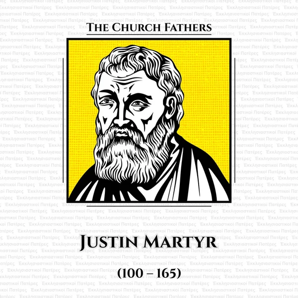 Church Fathers Justin Martyr 100 165 Early Christian Apologist Regarded — 스톡 벡터