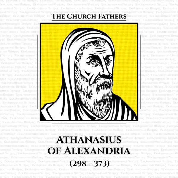 Kyrkofäderna Athanasius Alexandria 298 373 Även Kallad Athanasius Den Store — Stock vektor