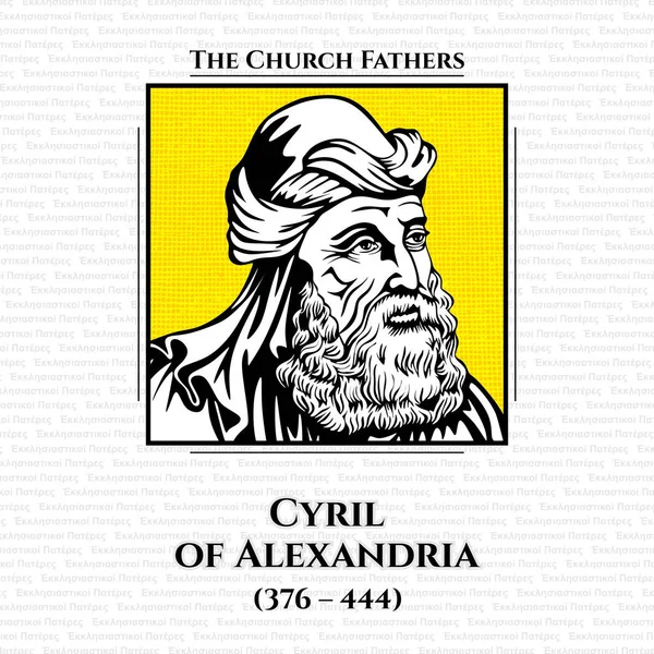 Church Fathers Cyril Alexandria 376 444 Patriarch Alexandria 412 444 — 스톡 벡터