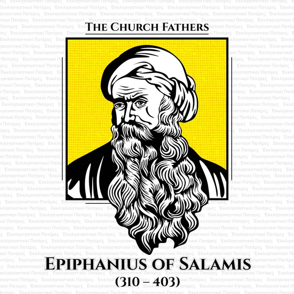 Egyházi Apák Epiphanius Salamis 310 403 Volt Püspök Salamis Ciprus — Stock Vector