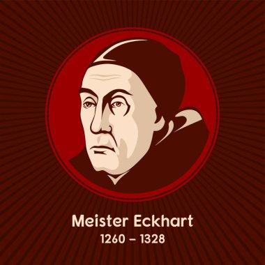 Meister Eckhart (1260-1328) was a German theologian, philosopher and mystic. clipart