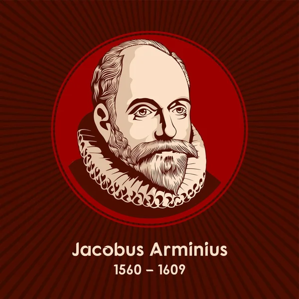 Jacobus Arminius 1560 1609 Protestan Reform Dönemi Nde Yaşamış Hollandalı — Stok Vektör