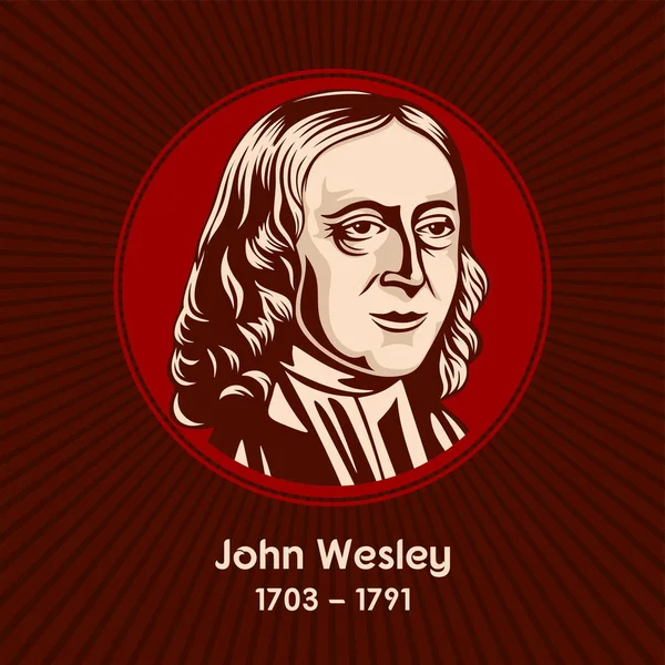 John Wesley 1703 1791 Stato Chierico Teologo Evangelista Inglese Leader — Vettoriale Stock