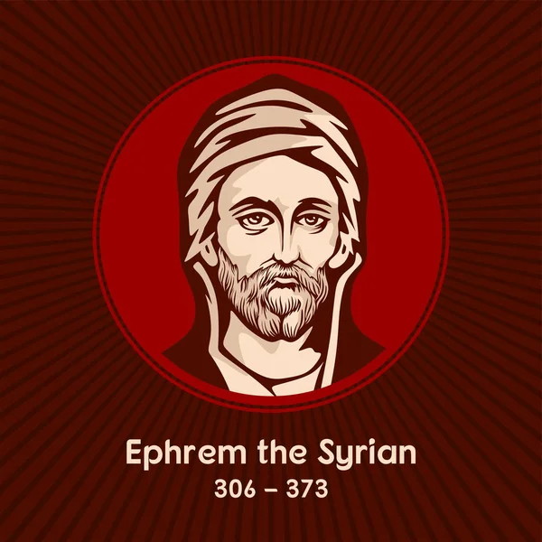 Ephrem Syrian 306 373 Saint Epaem 도알려진 시리아어는 시리아어 기독교데 — 스톡 벡터