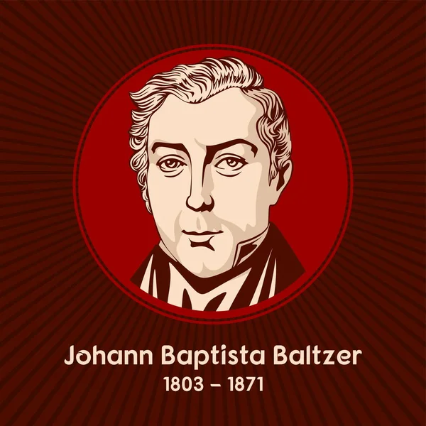 巴普蒂斯塔 巴尔策 Johann Baptista Baltzer 1803 1871 是一位德国天主教神学家 — 图库矢量图片