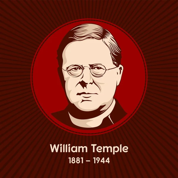 坦普尔 William Temple 1881 1944年 是一位英国圣公会牧师 曾任曼彻斯特主教 1921 1929年 约克大主教 — 图库矢量图片
