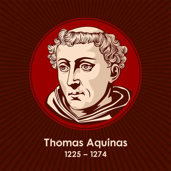 Thomas Aquinas 1225 1274 Een Italiaans Dominee Filosoof Katholiek Priester — Stockvector