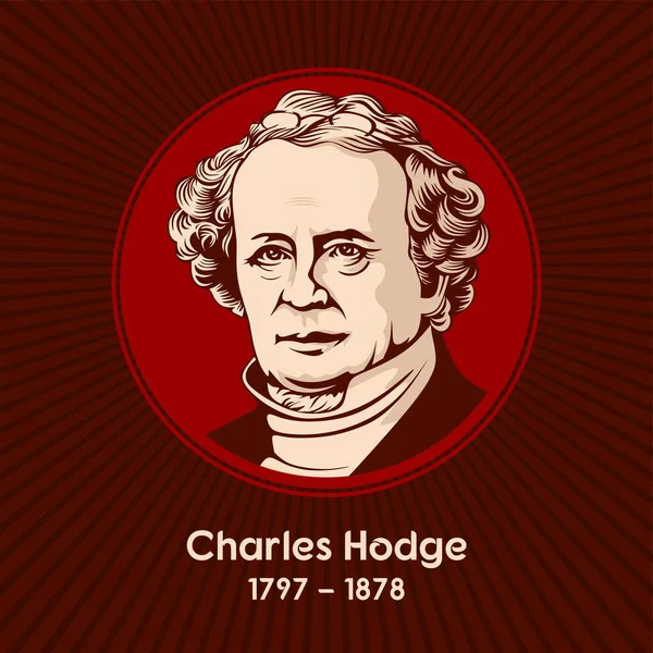 チャールズ ホッジ Charles Hodge 1797年 1878年 1851年から1878年にかけてプリンストン神学校の長老派神学者 校長を務めた — ストックベクタ