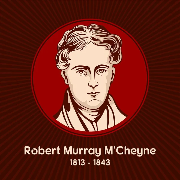 Robert Murray Cheyne 1813 1843 Minister Church Scotland 1835 1843 — Stock Vector