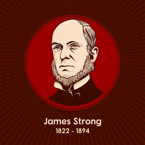 James Strong 1822 1894 Était Érudit Éducateur Méthodiste Américain Créateur — Image vectorielle